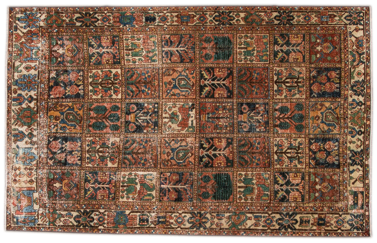 Vintage Persian Distressed Wool Rug - 5'5'' x 8'8''