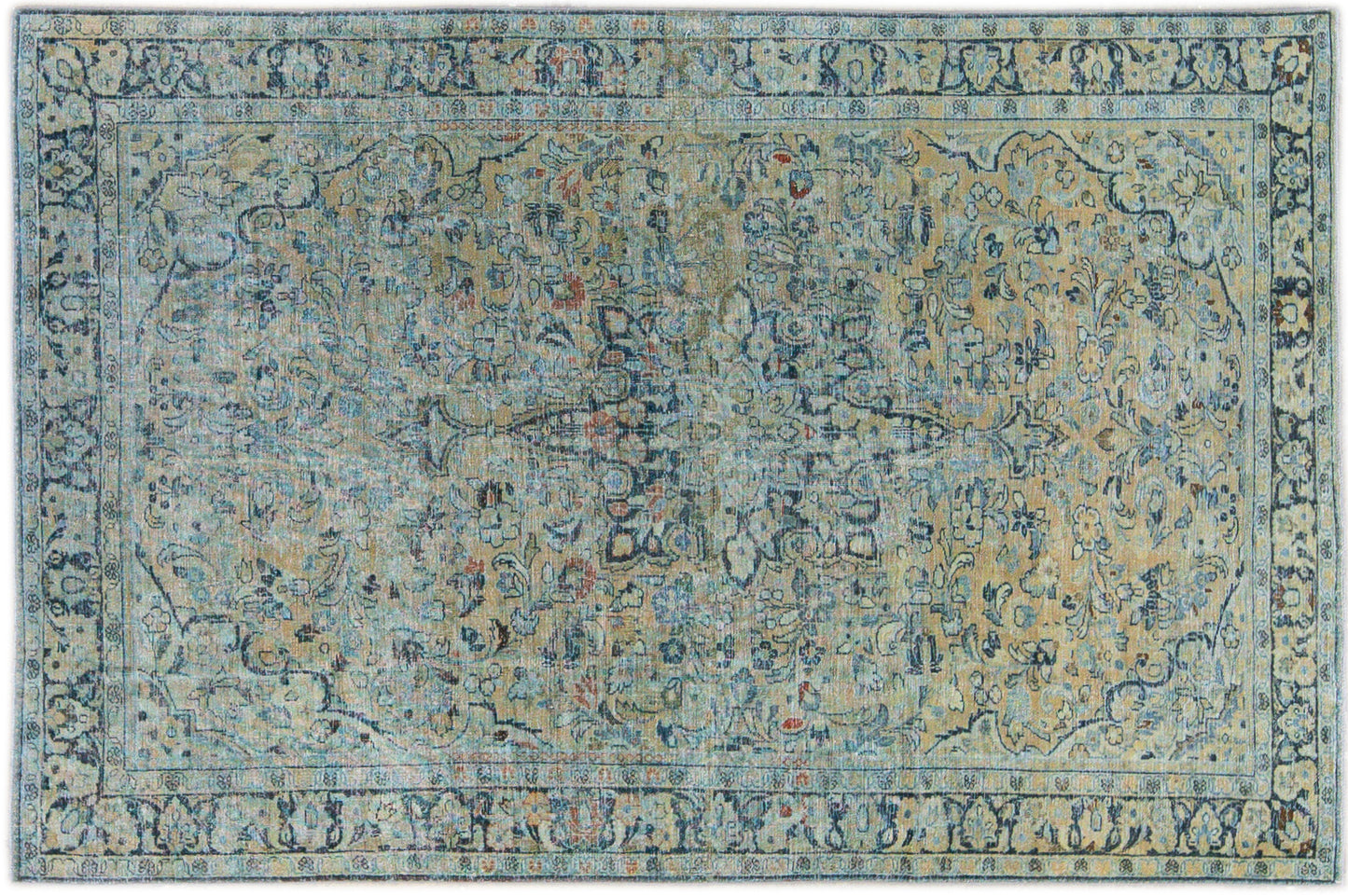 Vintage Persian Distressed Wool Rug - 6'7" x 10'
