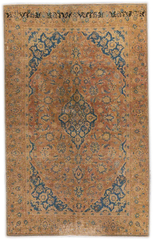 Vintage Persian Distressed Wool Rug - 4'5" x 7'1"