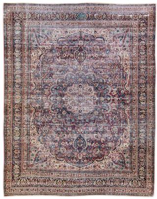 Vintage Distressed Wool Rug - 8'10" x 11'1"