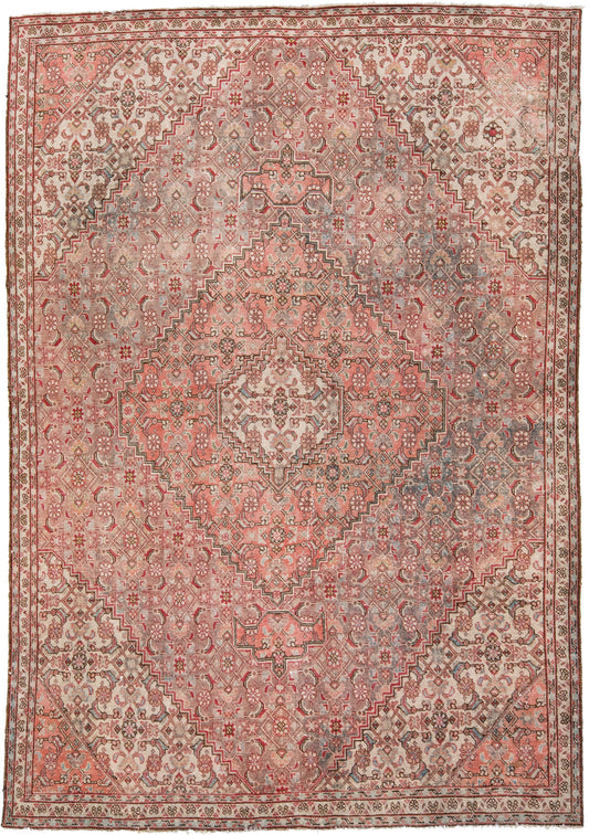 Elegant Red Tabriz Wool Rug - 6'7'' x 8'11''