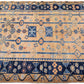 Beautiful handmade blue and beige wool rug
