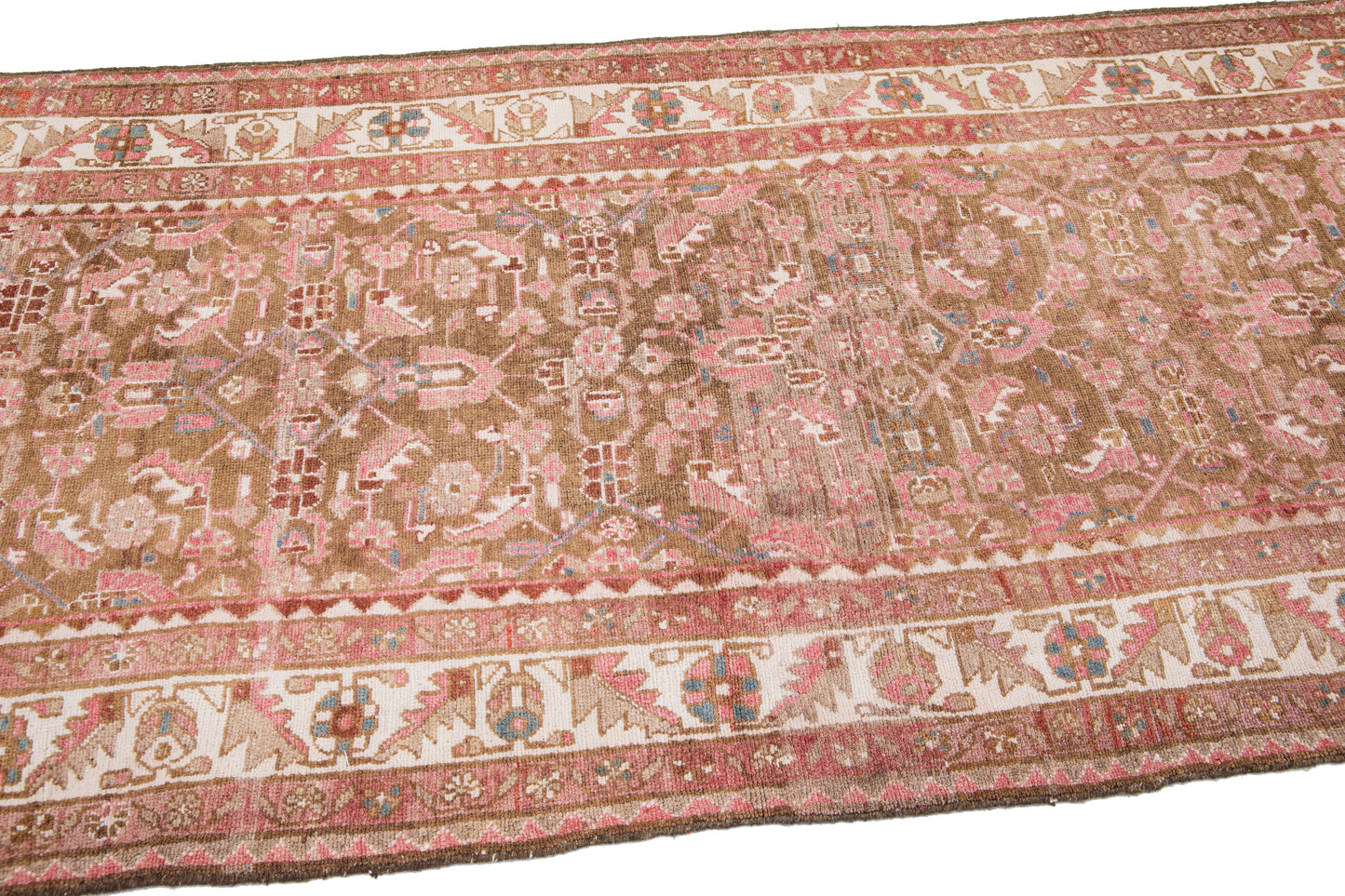 Red Persian Wool Runner Rug - 3'6'' x 13'2''