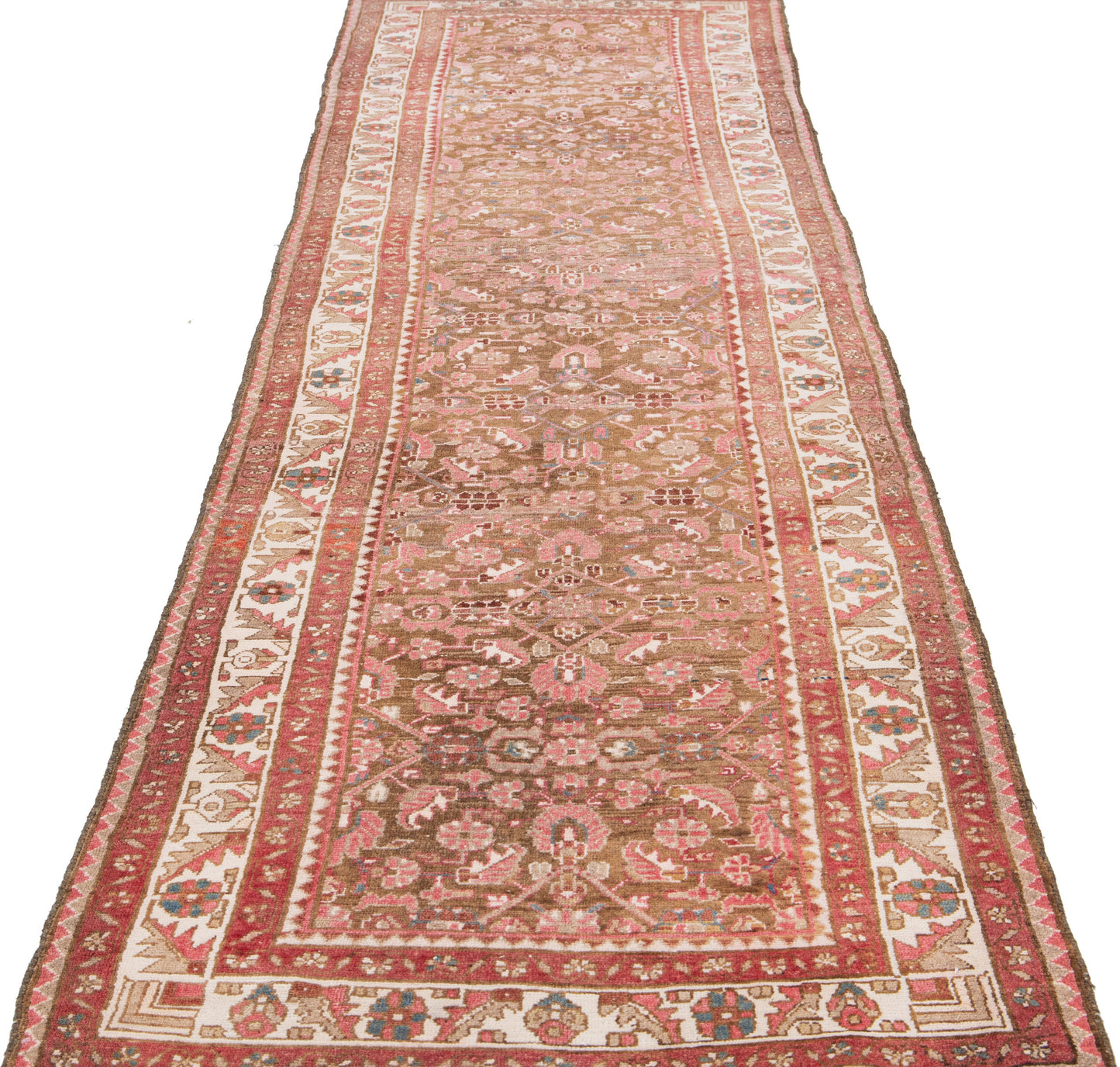 Red Persian Wool Runner Rug - 3'6'' x 13'2''