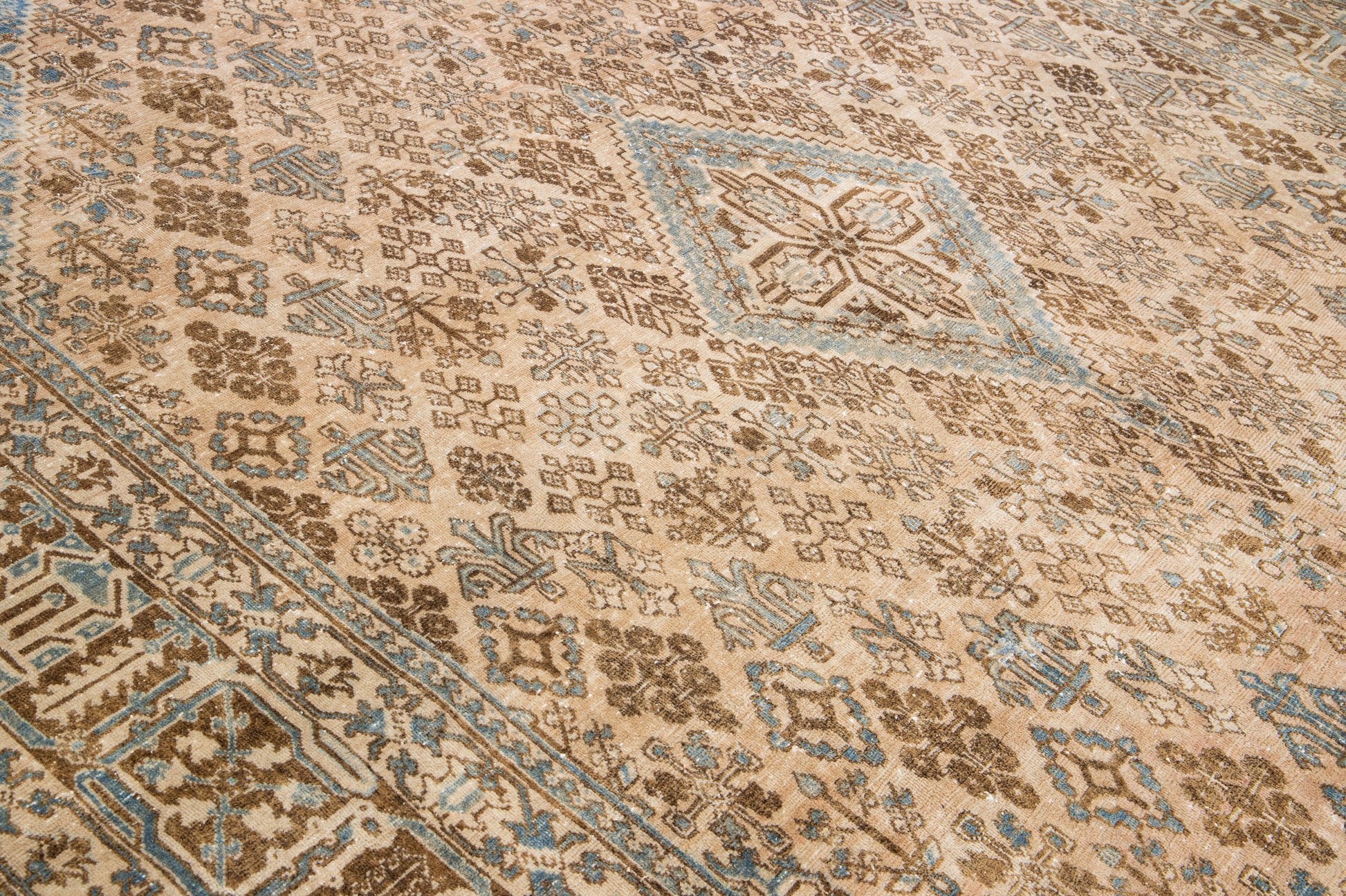 Handmade Light Brown Persian Wool Rug - 10'5'' x 14'3''