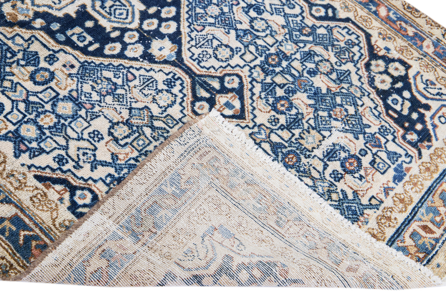 Handmade Persian Blue Wool Rug - 4' x 6'5"