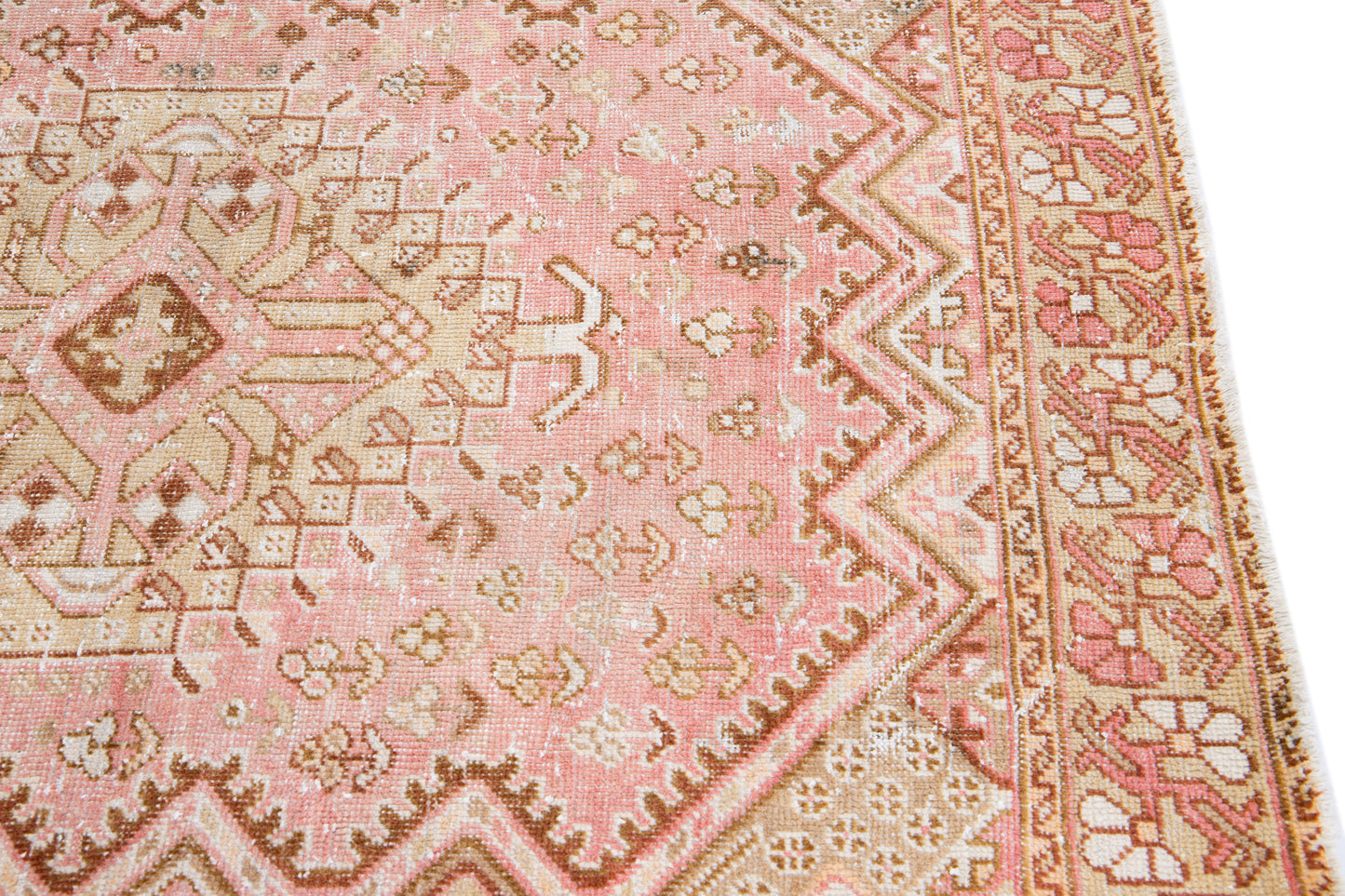 Stylish Vintage Red Persian Mahal Wool Rug - 5'1'' x 9'9''