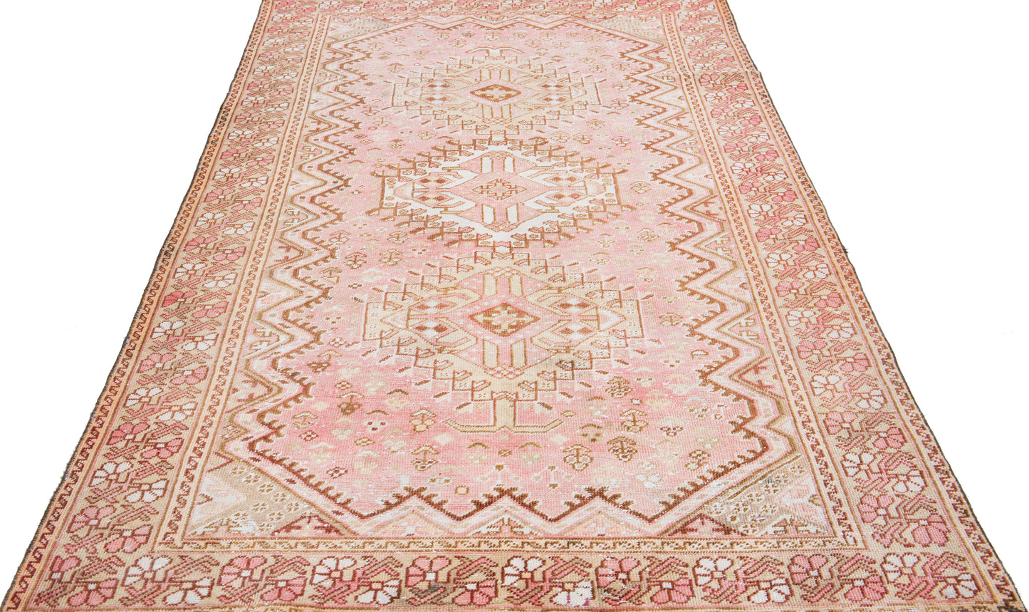 Stylish Vintage Red Persian Mahal Wool Rug - 5'1'' x 9'9''
