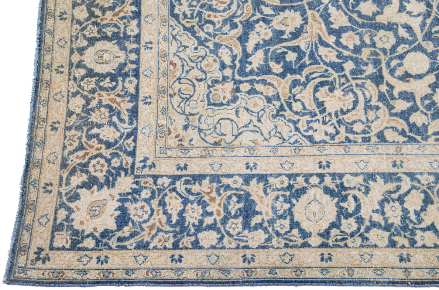 Luxurious Blue Kashan Wool Rug - 9'4'' x 13'9''