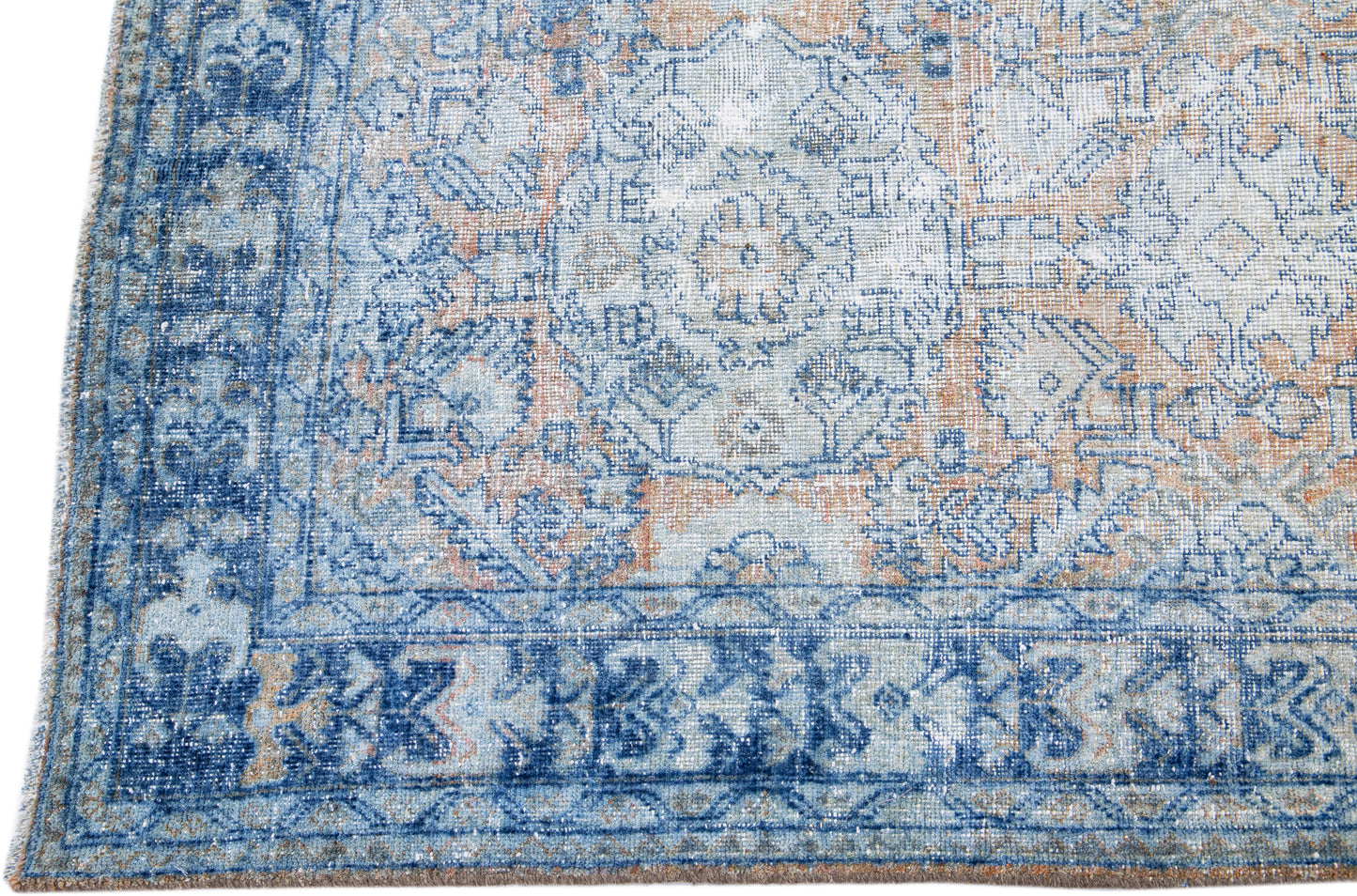 Cozy Blue Wool Runner Rug - 4'2'' x 9'11"