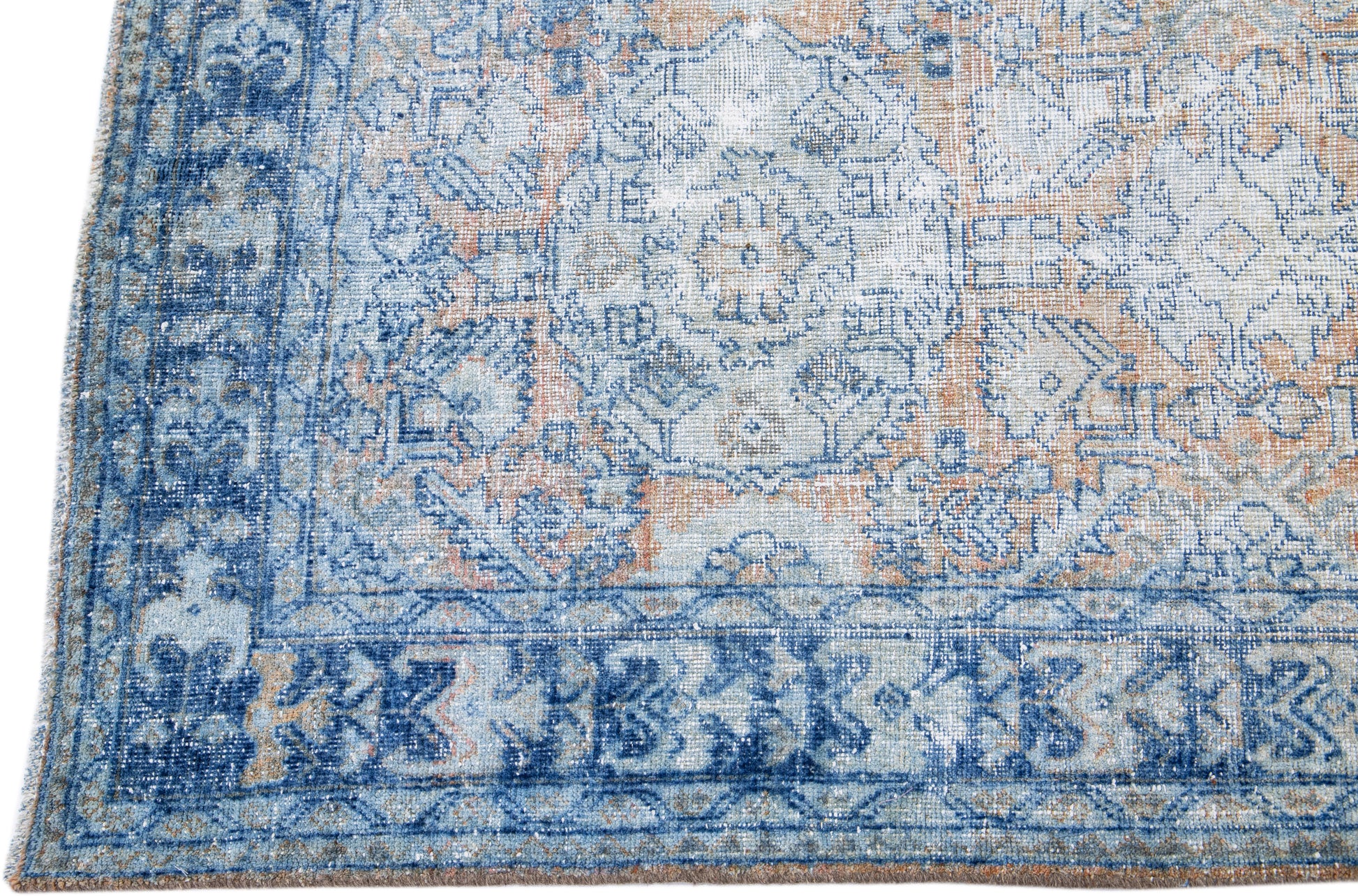 Cozy Blue Wool Runner Rug - 4'2'' x 9'11"