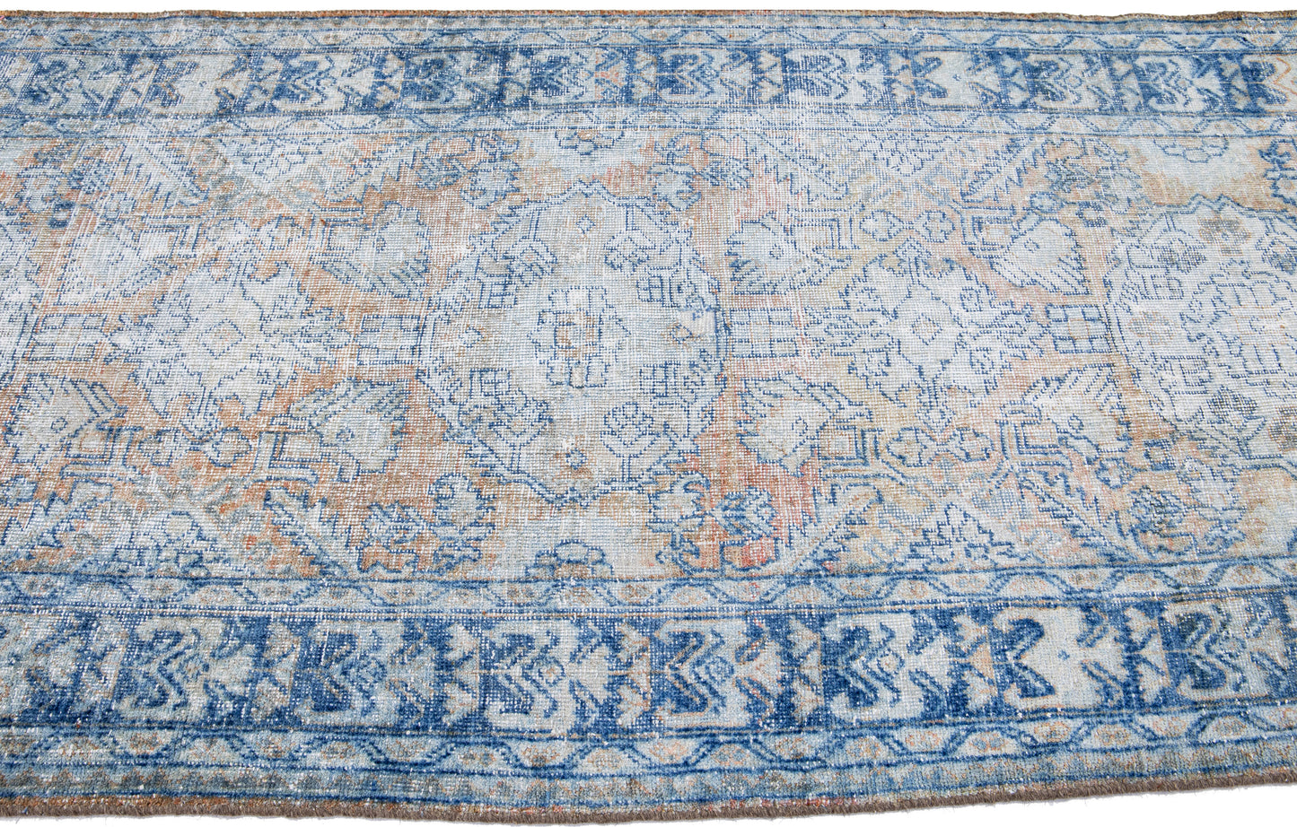 Cozy Blue Wool Runner Rug - 4'2'' x 9'11"