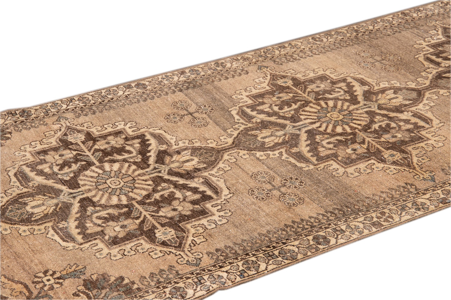 Vintage Persian Distressed Handmade Runner - 3'8'' x 9'8''