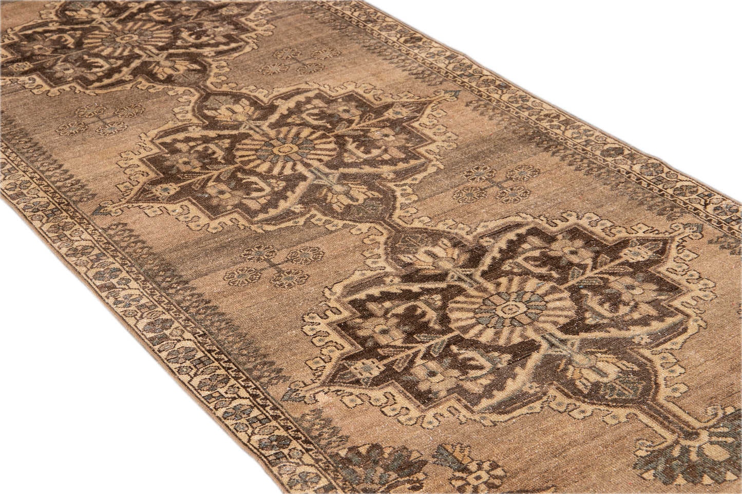 Vintage Persian Distressed Handmade Runner - 3'8'' x 9'8''