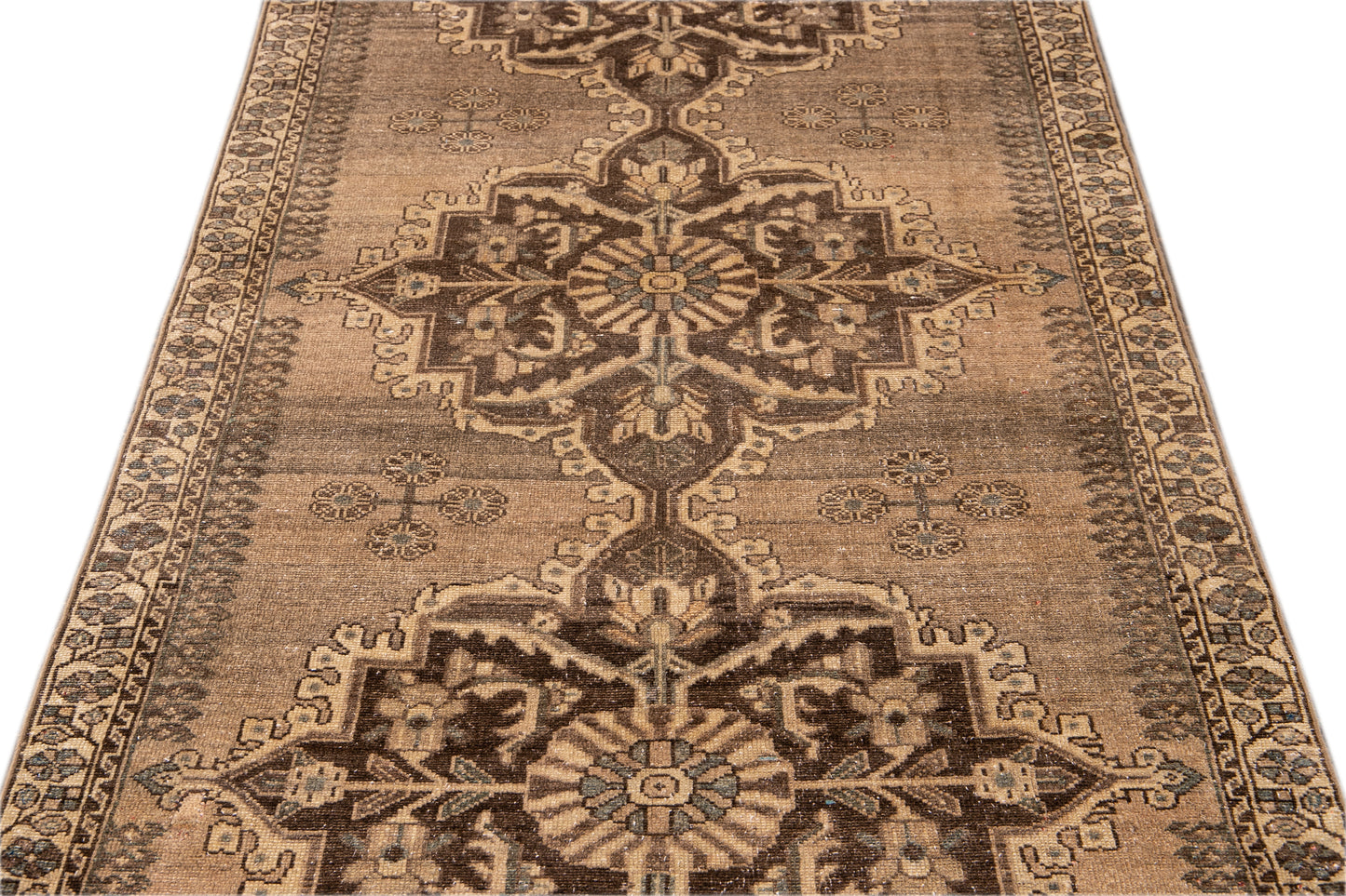 Vintage Persian Distressed Handmade Runner - 3'8'' x 9'8''