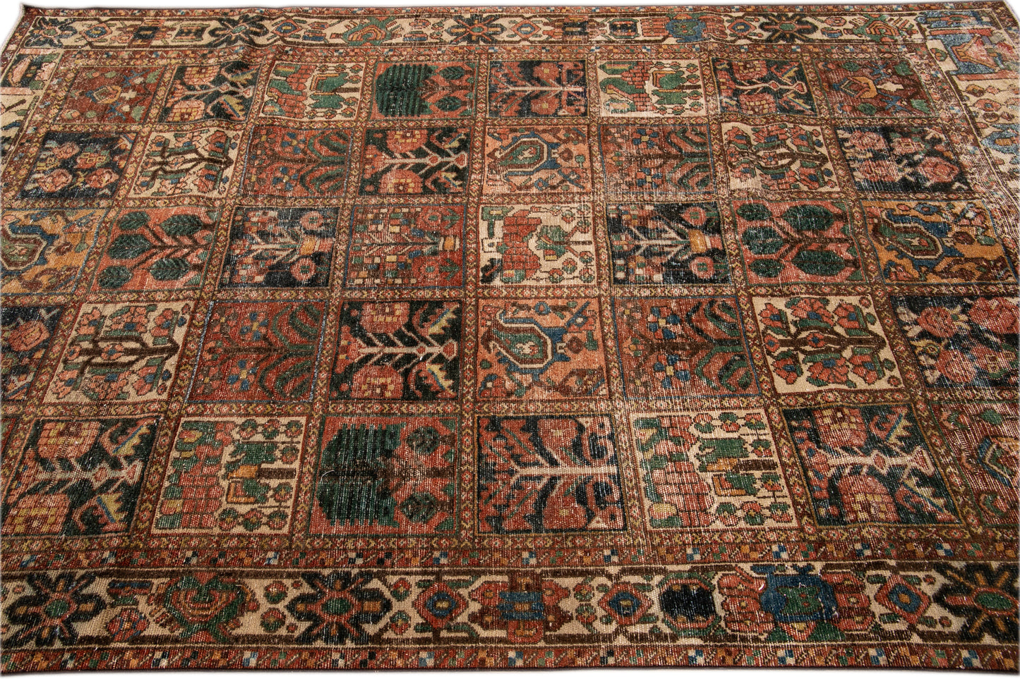 Vintage Persian Distressed Wool Rug - 5'5'' x 8'8''