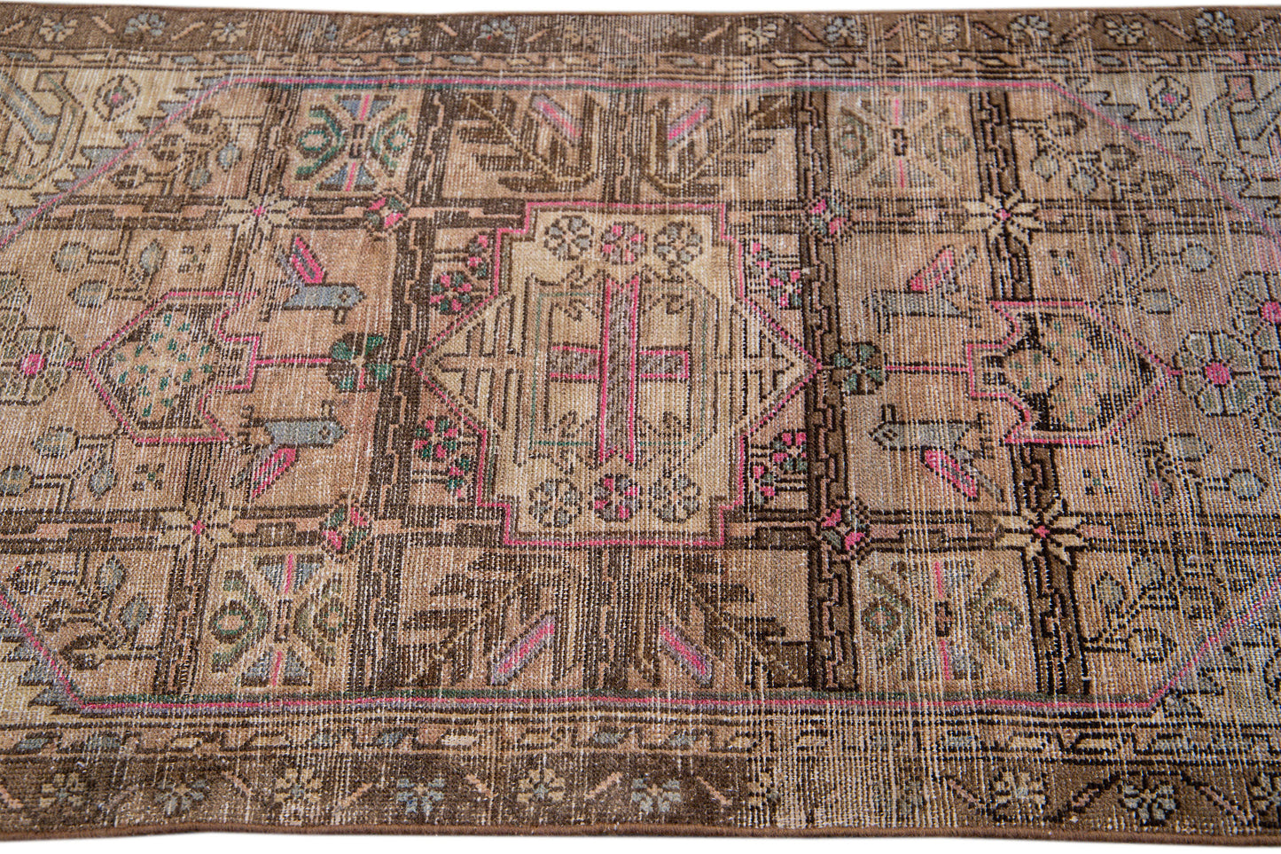 Vintage Distressed Geometric Wool Rug - 2'5" x 4'1"