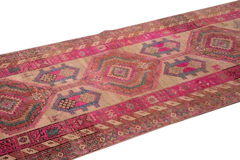 Vintage Persian Distressed Wool Runner - 3'11" x 10'2"