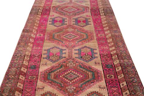 Vintage Persian Distressed Wool Runner - 3'11" x 10'2"