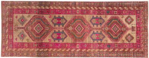 Vintage Persian Distressed Wool Runner - 3'11" x 10'2"