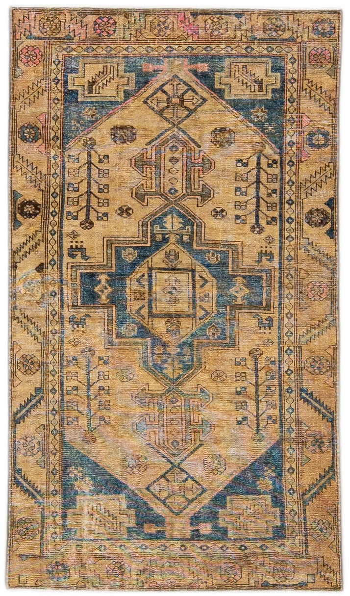 Vintage Persian Distressed Wool Rug - 3'9'' x 6'8"