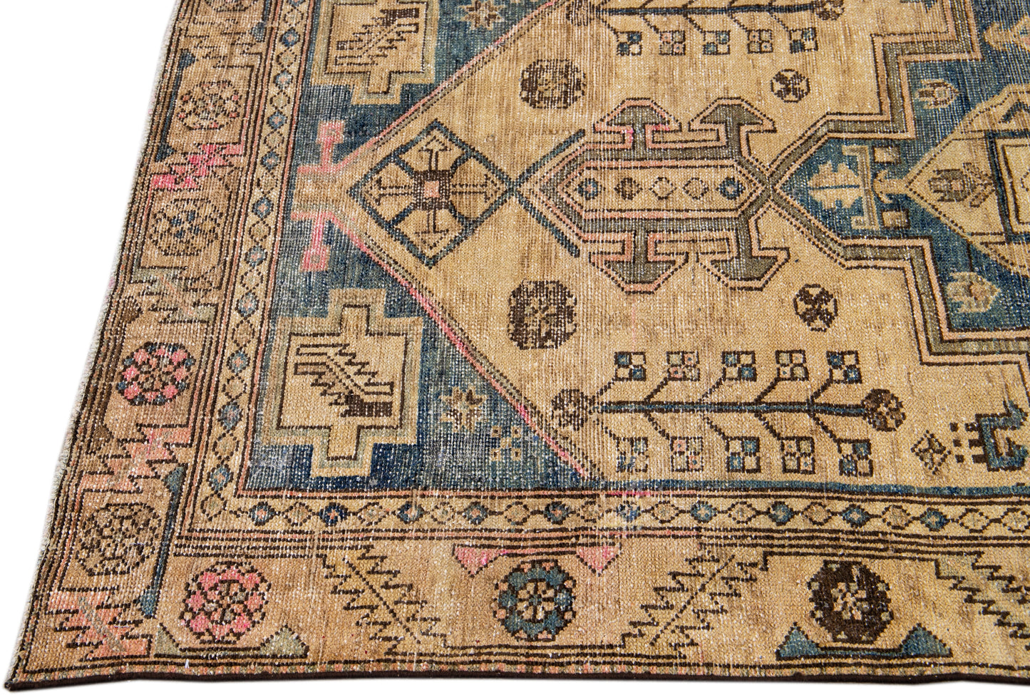 Vintage Persian Distressed Wool Rug - 3'9'' x 6'8"