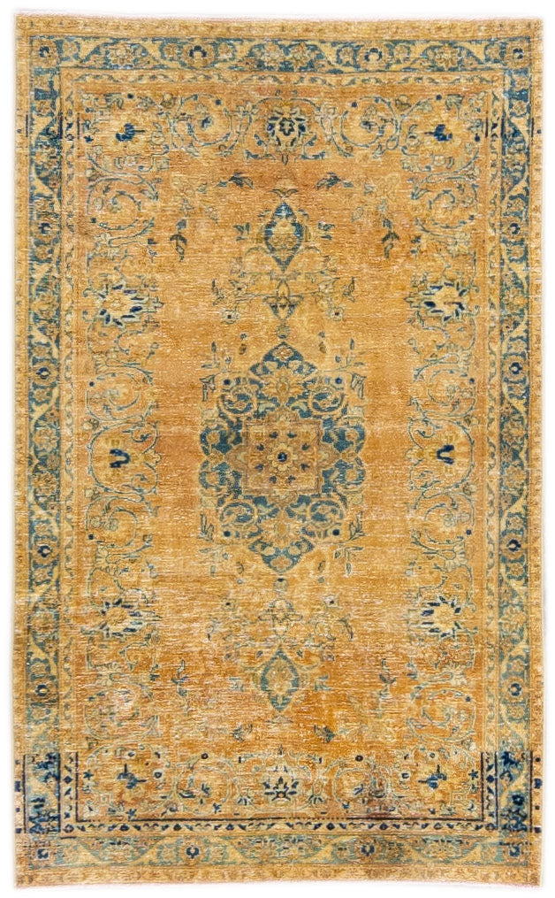 Vintage Persian Distressed Handmade Wool Rug - 3'5'' x 5'6''