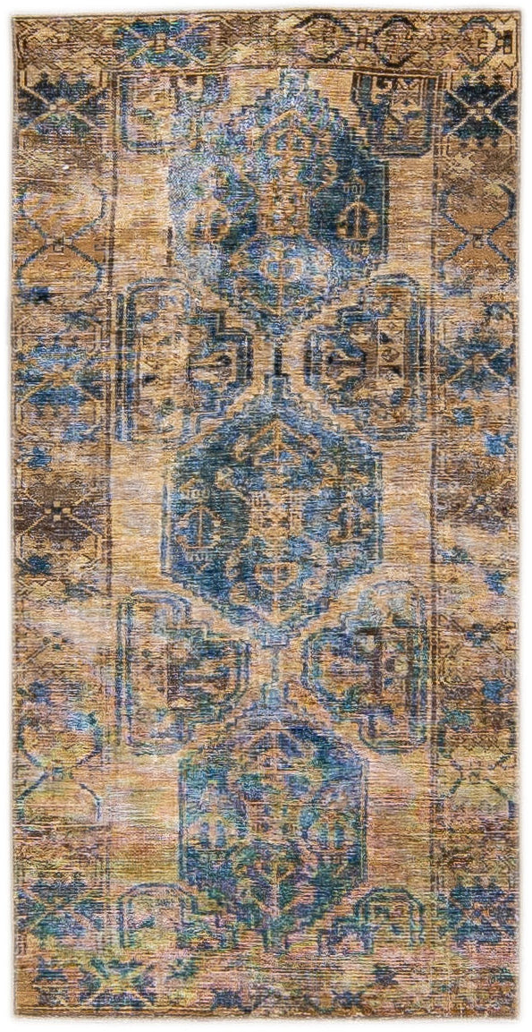 Vintage Persian Distressed Handmade Wool Rug - 3'2'' x 6'4''