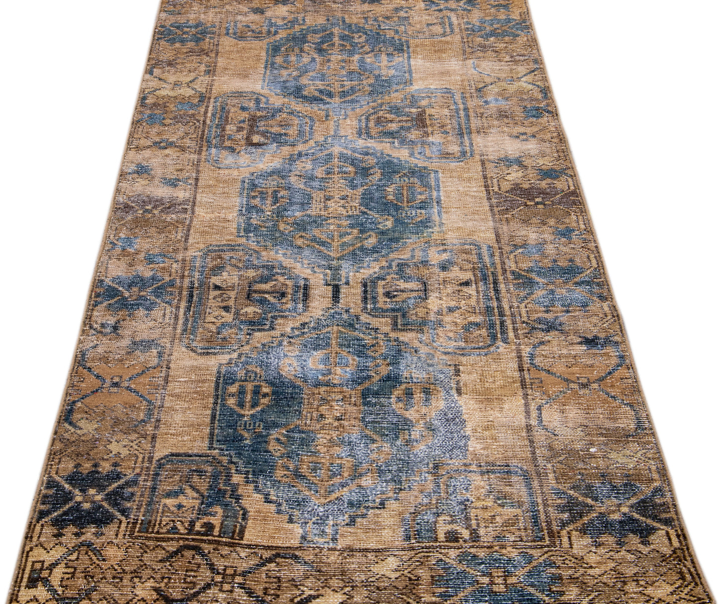 Vintage Persian Distressed Handmade Wool Rug - 3'2'' x 6'4''