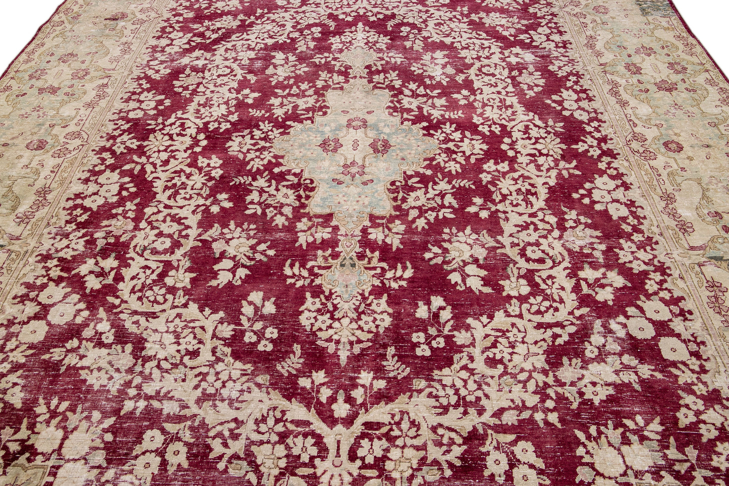 Vintage Persian Distressed Wool Rug - 10'3'' x 14'4"