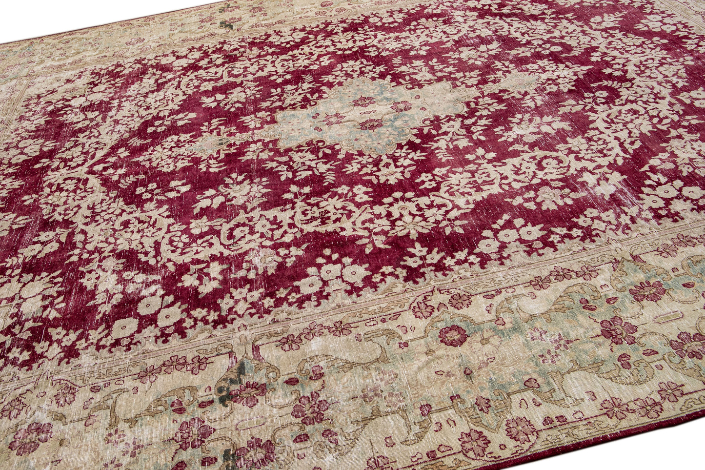 Vintage Persian Distressed Wool Rug - 10'3'' x 14'4"