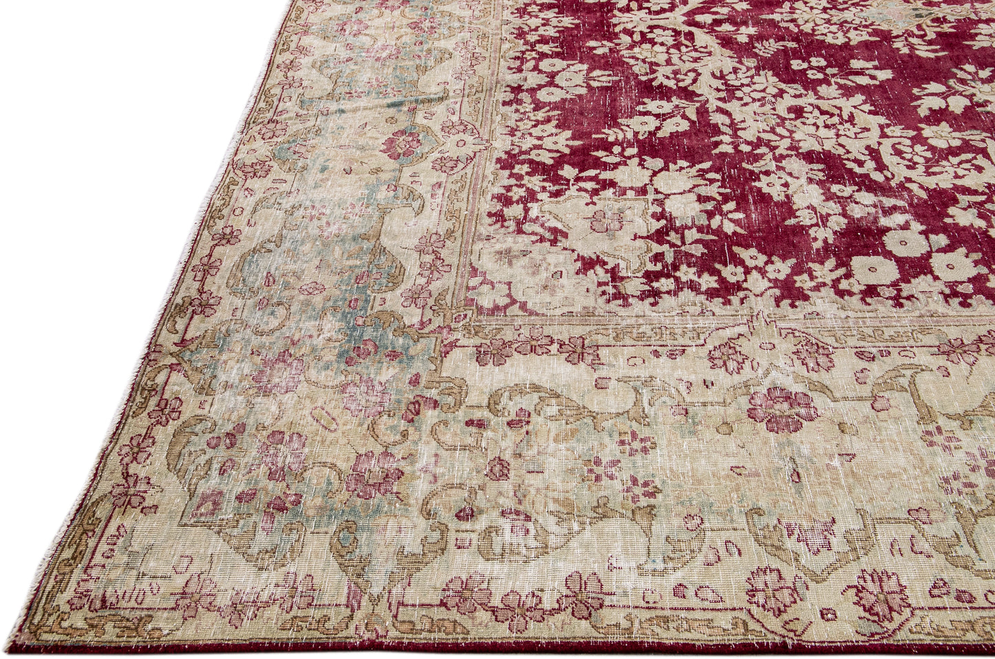 Vintage Persian Distressed Wool Rug - 10'3'' x 14'4"