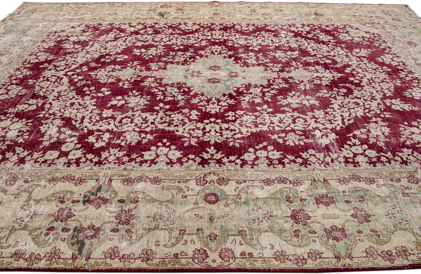 Vintage Persian Distressed Wool Rug - 10'3'' x 14'4"