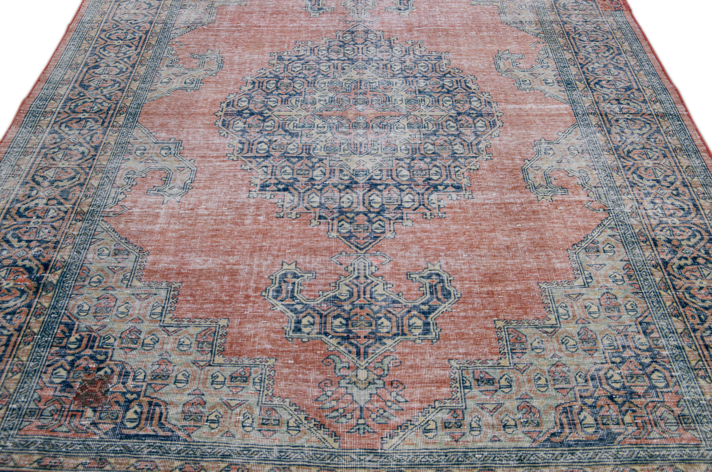 Vintage Shabby Chic Malayer Wool Rug - 6'10" x 10'