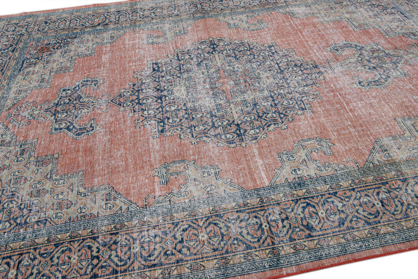 Vintage Shabby Chic Malayer Wool Rug - 6'10" x 10'