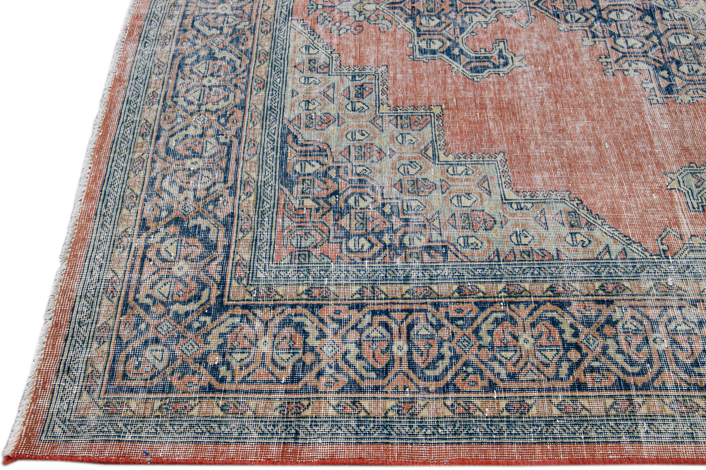 Vintage Shabby Chic Malayer Wool Rug - 6'10" x 10'