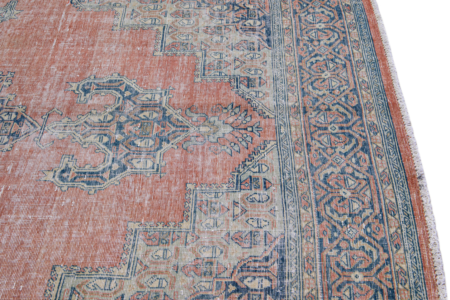 Vintage Shabby Chic Malayer Wool Rug - 6'10" x 10'