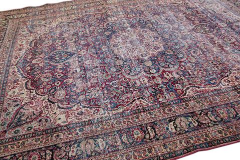 Vintage Distressed Wool Rug - 8'10" x 11'1"