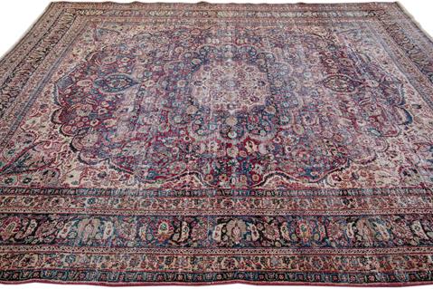 Vintage Distressed Wool Rug - 8'10" x 11'1"