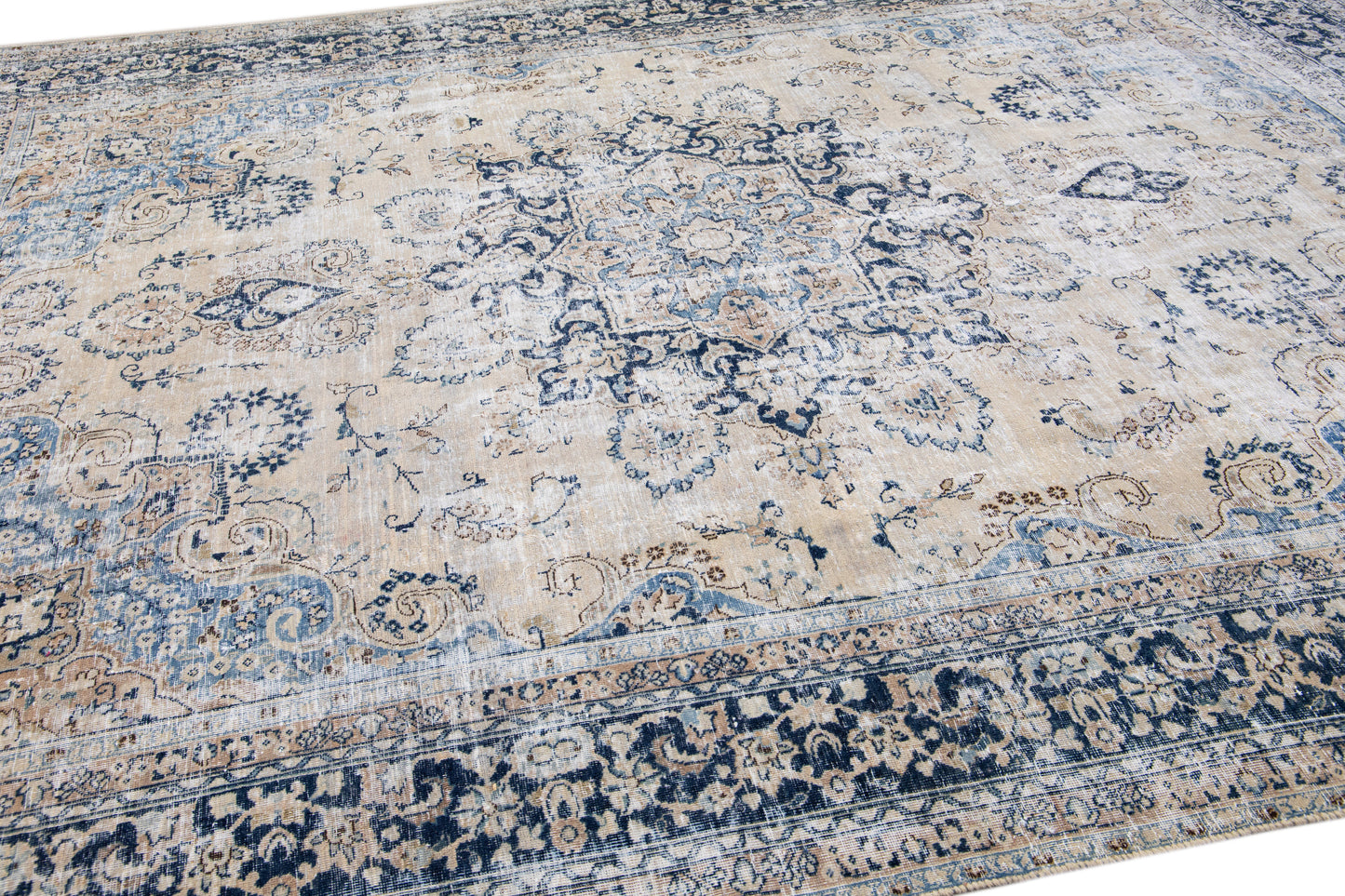 Vintage Distressed Persian Handmade Rug - 9'5'' x 12'8''