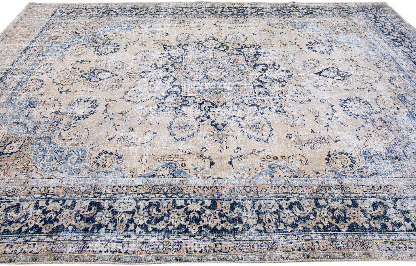 Vintage Distressed Persian Handmade Rug - 9'5'' x 12'8''