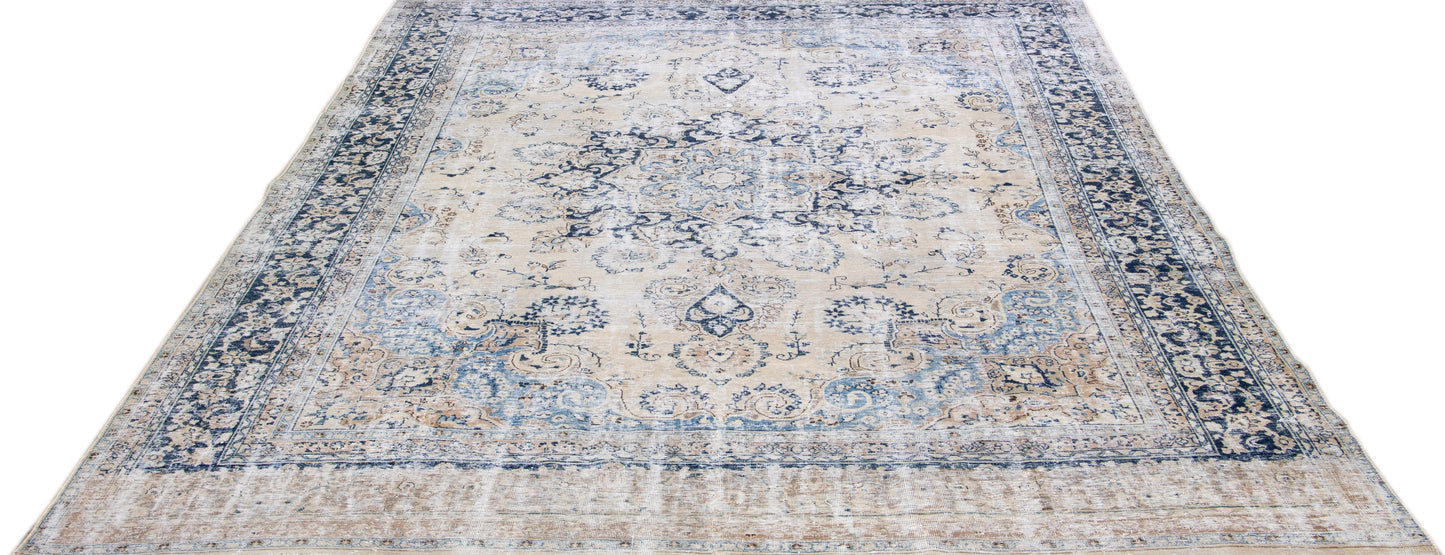 Vintage Distressed Persian Handmade Rug - 9'5'' x 12'8''