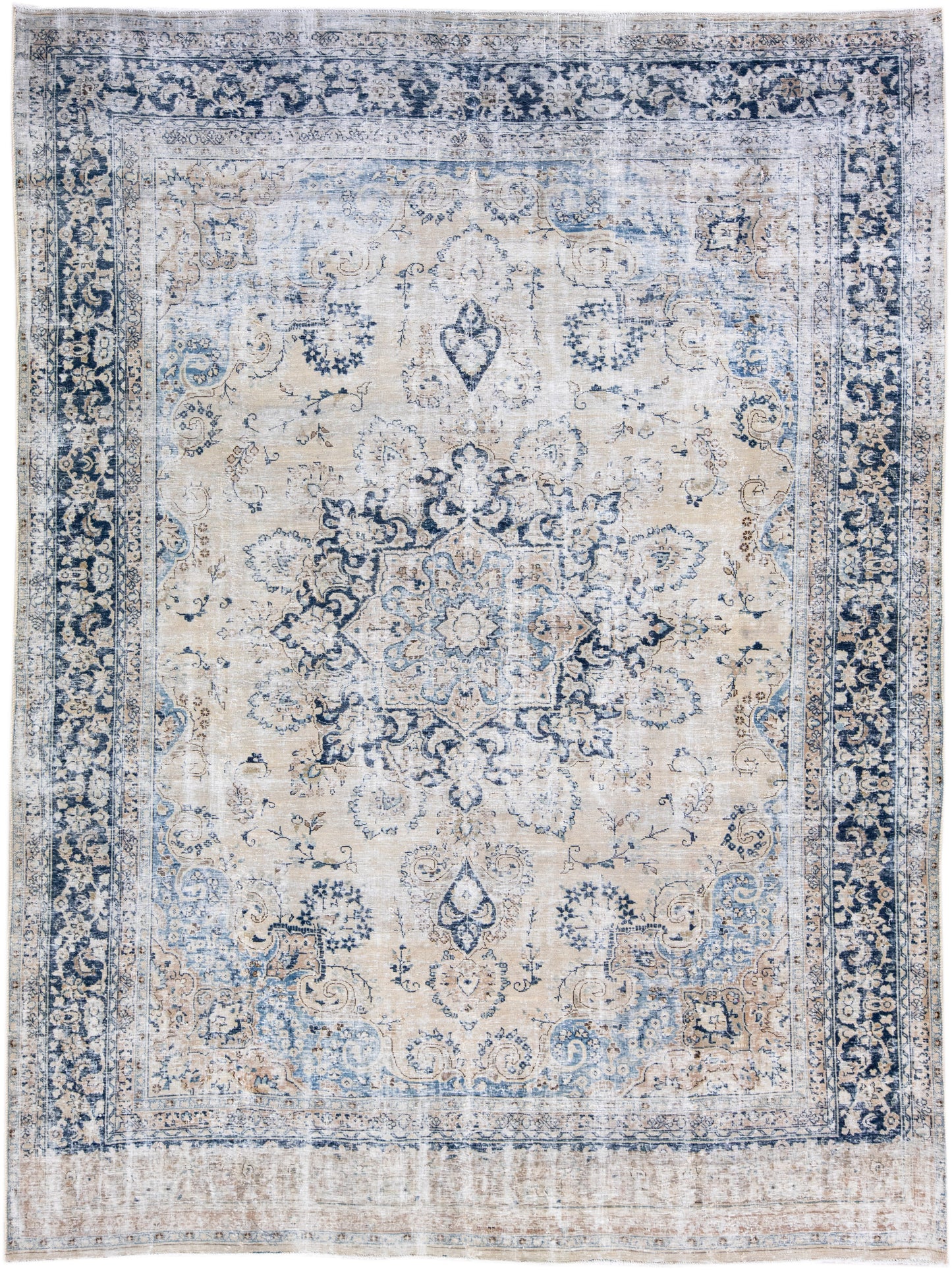 Vintage Distressed Persian Handmade Rug - 9'5'' x 12'8''